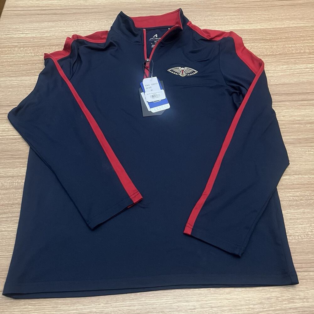 M- Men’s Antigua New Orleans Pelicans Quarter Zip - New With Tags Retail $69.99